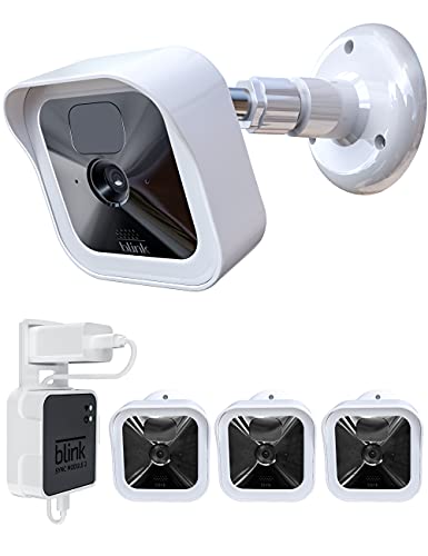 Wall Mount Bracket for All-New Blink Outdoor Camera, Weather Proof 360° Protective Housing Case & Adjustable Mount for Blink Sync Module 2 Mount for Blink Home Security Camera (White(3 Packs))