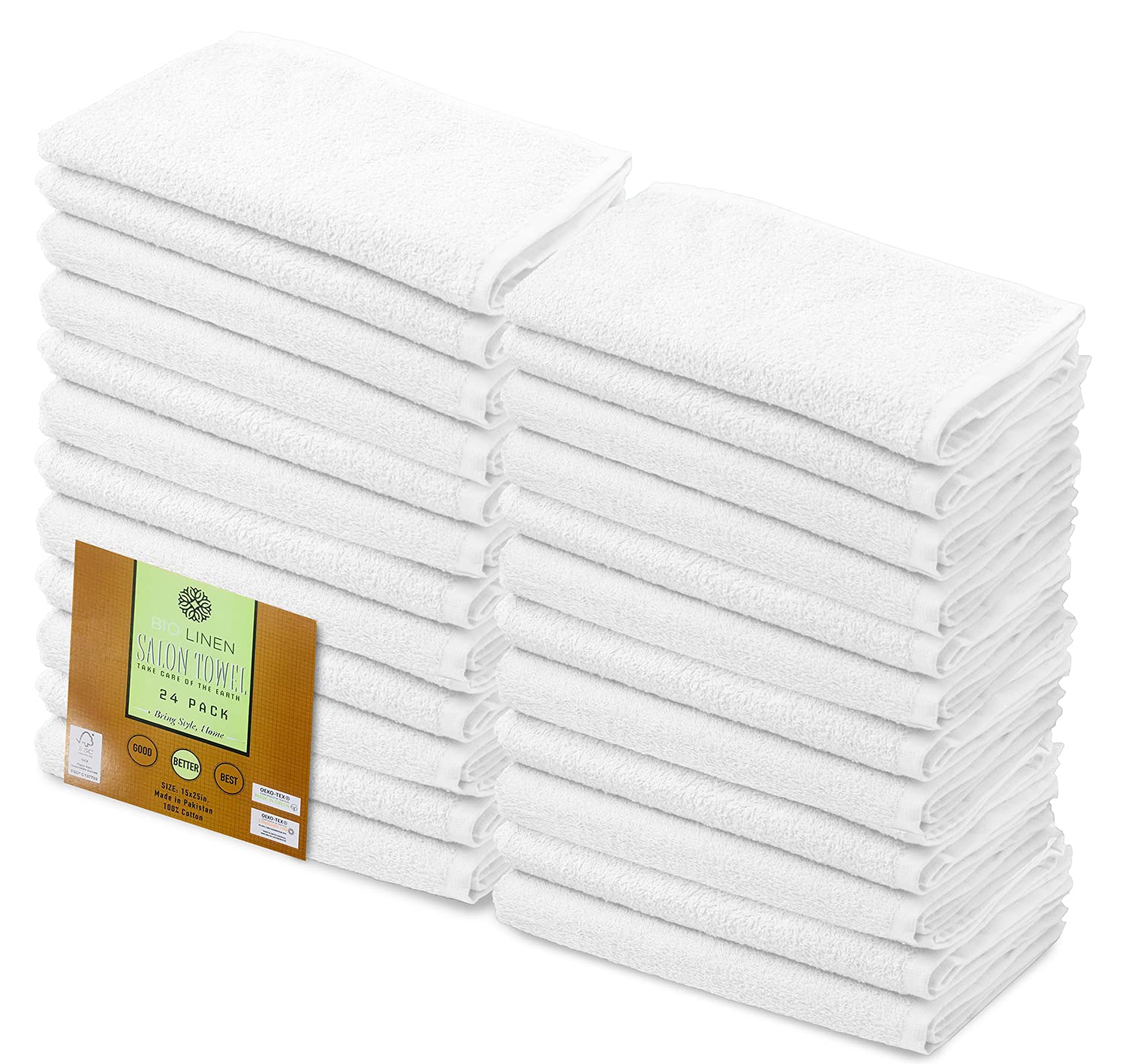 Book Cover Cotton Salon Towels Set - White 15