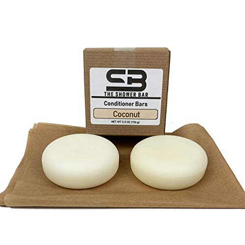 Conditioner Bar (2-Pack) | Plastic-Free Packaging | Natural, Organic, Eco-friendly, Solid Travel Hair Conditioner | Coconut Oil, Cocoa Butter, Hempseed Oil, Mango Butter, Shea Butter