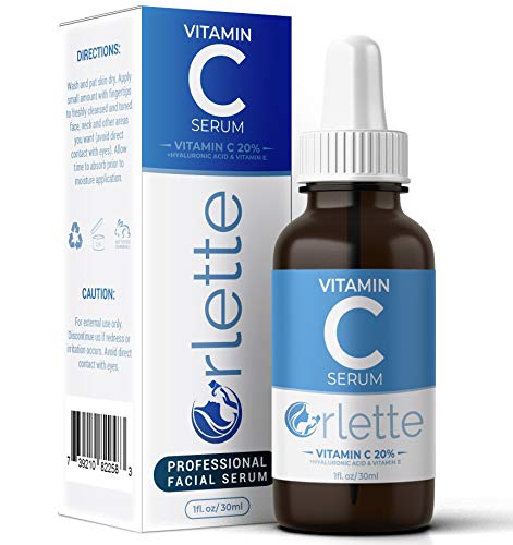 Book Cover Orlette Vitamin C Serum For Face - With Hyaluronic Acid & Vit E - Skin Treatment Formula - Natural Anti Aging Moisturizer, Facial Acne Removal - Wrinkles, Dark Circles, Scar, Pore Minimizer, Reducer