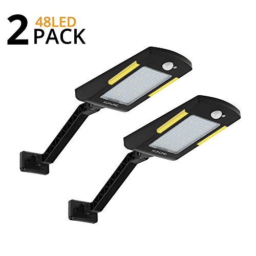 KUFUNG Solar Lights Outdoor, 48LED Solar Motion Sensor Light Outdoor, 360 Degree Angle Adjustable Waterproof Wireless Security Lights for Pathway, Landscape, Walkway, Garden, Yard (2 Pack)