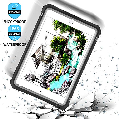 iPad Mini 4/5 Waterproof Case, Willbox Full Body Protective Shockproof Dustproof Cover Case with Adjustable Tablet Stand Built-in Screen Protector for iPad Mini 4/5 (7.9 Inch, Black)