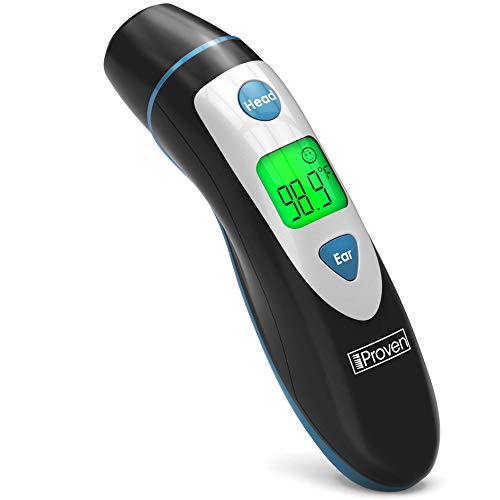Ear Thermometer for Baby and Kids, Infrared Forehead Thermometer with Fever Indicator, Ideal for Babies, Infants, Children, Adults, Indoor, and Outdoor Use