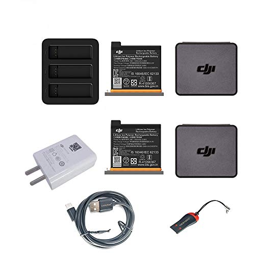 Charging Kit for OSMO Action, Original DJI Osmo Action Charging Kit with Luckybird USB Reader & LUCKYBIRD Type C Charging Cable 40 Inch