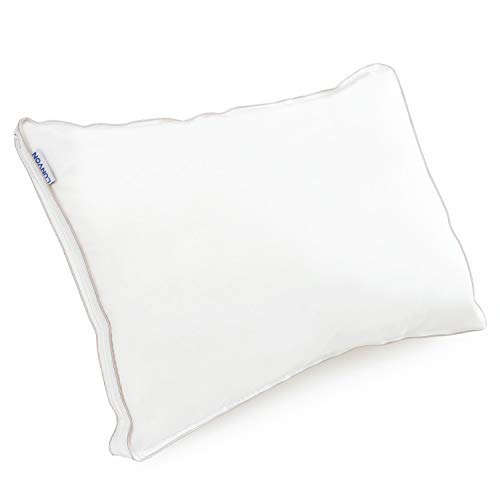 Book Cover Lunvon Bed Pillows for Sleeping Super Soft Cotton Cover Queen Gel Pillows for Back and Side Sleeper Adjustable Shredded Memory Foam for Home Hotel Luxury Cooling Hypoallergenic CertiPUR-US, White