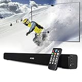 Soundbar, AKIXNO 3 EQ Mode 20W Home Theater Audio Speaker for TV, Wired & Wireless Bluetooth Stereo Sound Bar, Optical/RCA/Line-in Connection, Wall Mountable, Remote Control - 24-Inch