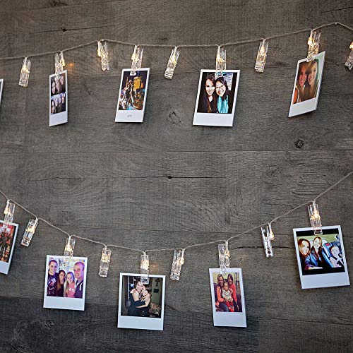 Romandle String Lights with Clips - 30 Hanging Warm White LED Lights - Battery Operated String Light - Decorative for Artwork or Photos - Show Off Your Adventures