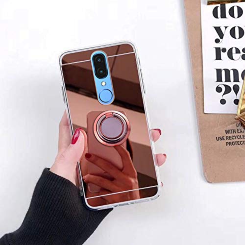 BLU G9 Case, Rotating Ring [Magnetic Car Mount] [360Â°Kickstand] Holder [2 in 1 Mirror Cover] Protection Cases Cover for BLU G9 (Rose Gold)