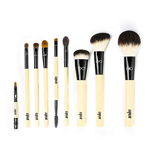 PF 79-Liflie Makeup Brushes 9 PCs Makeup Brush Set Premium Synthetic Bristle Brushes Imitation wool fiber brushes Eye Shadows Foundation Powder Concealers Professional Cosmetics Make Up Brushes Kit
