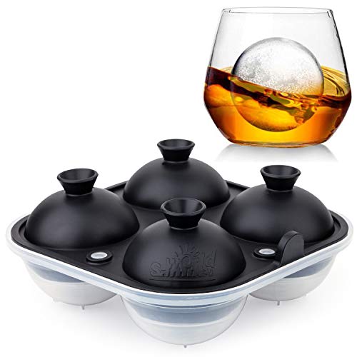 Book Cover Samuelworld Large Sphere Ice Tray Mold Whiskey Big Ice Maker 2.5 Inch Ice Ball for Cocktail and Scotch