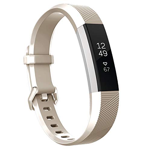 Keasy Replacement Bands Compatible for Fitbit Alta and Fitbit Alta HR, Sport Bands with Secure Metal Buckle (Champagne, Small(5.5"-6.7"))