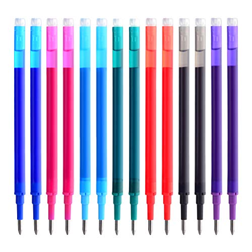 ParKoo Gel Ink Refills Compatible for FriXion and Friction Erasable Gel Pens, Fine Point 0.7 mm, 7 Colors, Pack of 14