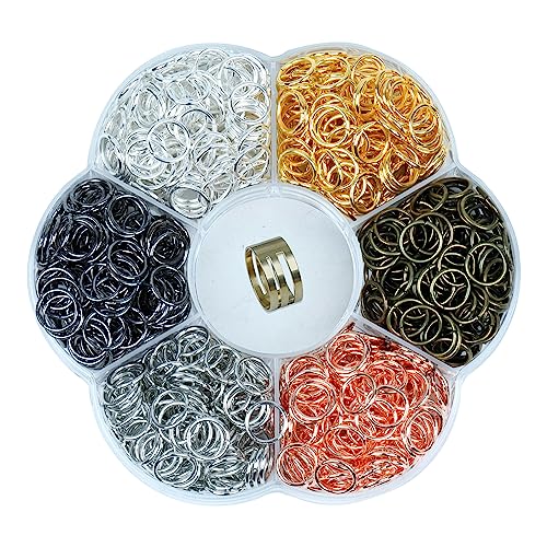 YAKA 900Pcs 10mm1Box 6 Colors Open Jump Ring,Ring Jewelry Keychain for Jewelry Making Accessories,1Pcc Jump Ring Open/Close Tool and 1Pcs Clear Box (0.39"/10mm)