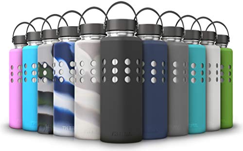Thermi Protective Silicone Sleeve for Hydro Flask Water Bottles (18oz, 21oz, 32oz, 40oz, 64oz) (Nero Black, 64oz)