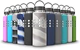 Thermi Protective Silicone Sleeve for Hydro Flask Water Bottles (18oz, 21oz, 32oz, 40oz, 64oz) (Marble (Glows Green), 32oz)