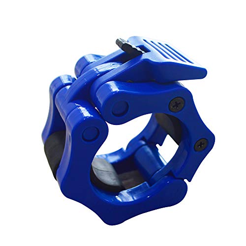 Top Go Olympic Barbell Clamp Collar Quick Release Pair of Locking 2 Inches Professional Weight Bar Plate Locks Collar Clips for Workout Weightlifting Fitness Training (Blue)