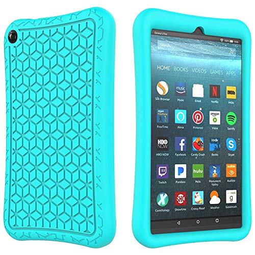 SUPWANT Silicone Case for All-New Fire 7 2019 - Light Weight Anti Slip Shockproof Kids Friendly Protective Case Back Cover for Amazon Fire 7 2019 Tablet (9th Generation - 2019 Release), Turquoise