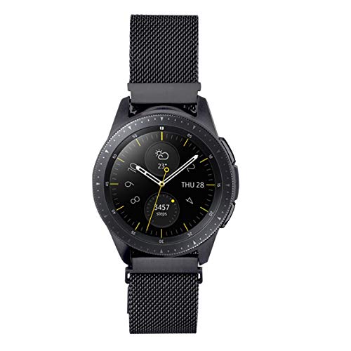 Koreda Compatible with Samsung Galaxy Watch 42mm/Galaxy Watch 3 41mm/Galaxy Watch Active 2 40mm 44mm Bands, 20mm Stainless Steel Mesh Loop Replacement Bracelet Strap for Galaxy Watch Active 40mm/Gear Sport Smartwatch