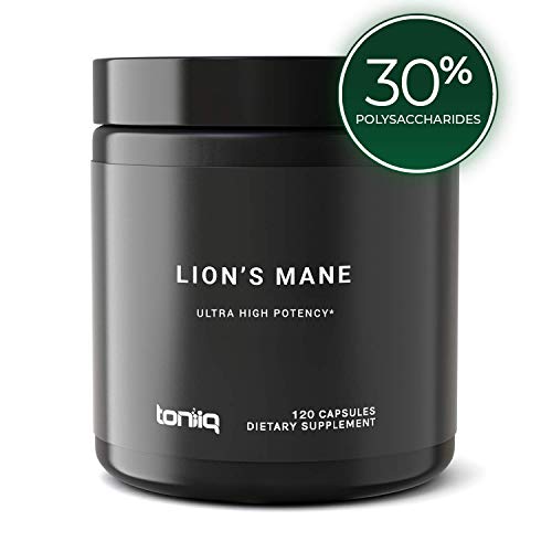 Ultra High Strength Lions Mane Extract - 1800mg 10x Concentrated with 30% Polysaccharides - The Strongest Lions Mane Mushroom Capsules Available - 120 Capsules