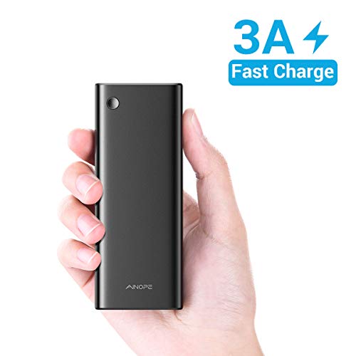 AINOPE Portable Charger 10000mah Mini,[USB-C 3A Output & Input] Fast Dual USB Outputs Battery Pack with C to C Fast Cable, Travel Power Bank for iPhone Xr/Xs, iPad, Samsung Galaxy S10/s9/s8 and More