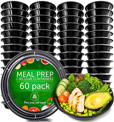 Book Cover Meal Prep Containers [60 Pack] - Plastic Food Containers Meal Prep Container - Reusable Plastic Containers with Lids - Food Storage Containers with Lids Food Prep Containers Reusable Lunch Containers