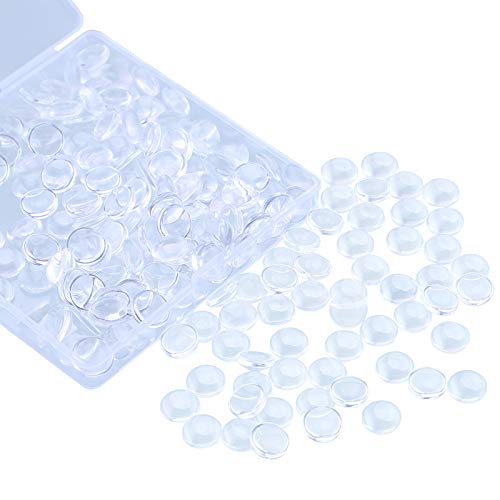 Book Cover HAUTOCO 200Pcs 12mm Clear Glass Cabochons Round Cabochons Dome Tiles for DIY Earrings Necklaces Pendants Rings Cameo Photo Jewelry Making