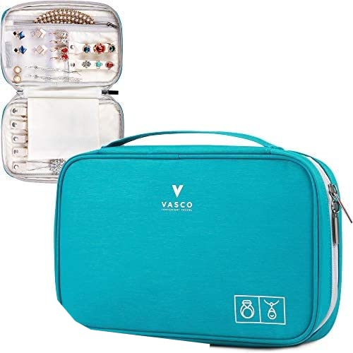 Book Cover VASCO Travel Jewelry Organizer Roll - Portable Travel Jewelry Case - Compact Jewelry Bag - Jewelry Roll for Necklaces, Earrings, Rings and More - Easy to Carry Jewelry Box for Women