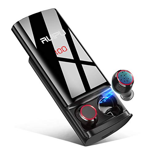 Wireless Earbuds Bluetooth Earbuds True Wireless Earphones IPX6 Waterproof Smart Touch Control Bluetooth 5.0 Stereo Hi-Fi Sound with 8000mAh Charging Case (Black)