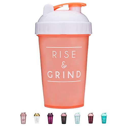 [2 Pack] 20-Ounce Shaker Bottle with Motivational Quotes (Be You Plum & Mind Over Matter Rose) | Protein Shaker Bottle with Mixer Agitators | Shaker Bottle for Protein Mixes Pack is BPA Free and Dishwasher Safe 20 Ounces 20oz-2 Pack-Be You Plum