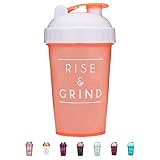 [2 Pack] 20-Ounce Shaker Bottle with Motivational Quotes (Be You Plum & Mind Over Matter Rose) | Protein Shaker Bottle with Mixer Agitators | Shaker Bottle for Protein Mixes Pack is BPA Free and Dishwasher Safe 20 Ounces 20oz-2 Pack-Be You Plum