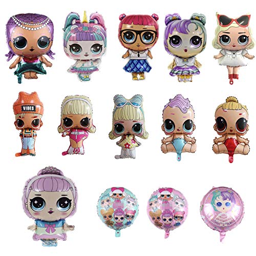 Book Cover 14 Pcs LOL Party's Helium Balloons for Children Birthday Doll Balloons Decorations For Children's Party Supplies