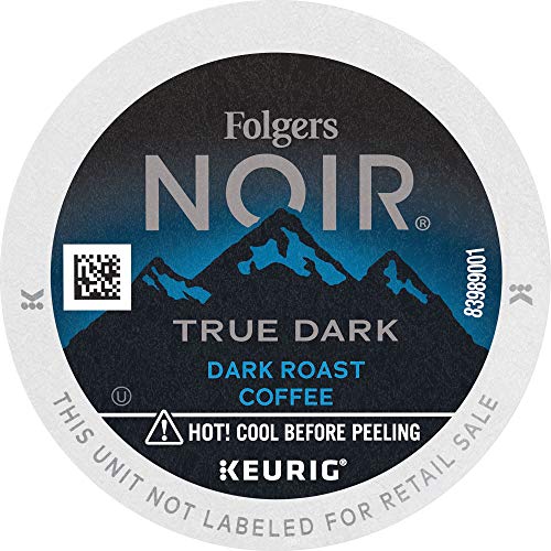 Folgers Noir True Dark Dark Roast Coffee, 72 K Cups For Keurig Coffee Makers