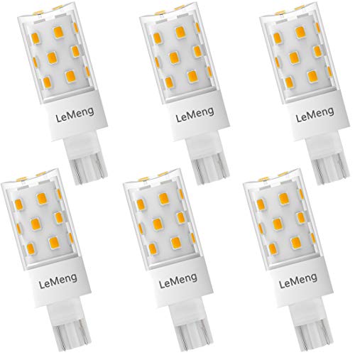 LeMeng 50watt T10 Wedge Base 921 LED Light Bulb 5W 500lm,2700K Warm White,12VAC/DC for Outdoor Landscape Path,Automotive RV Camper Trailer Motorhome 5th Wheel Marine Boat Dome Fixture Lighting-6 Pack