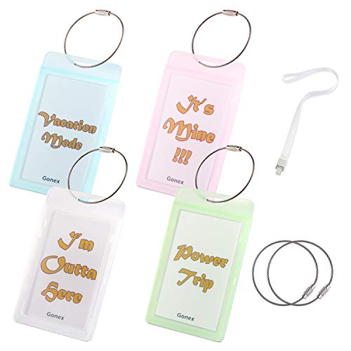 Gonex Luggage Tags with Name ID Card (4 Pack)