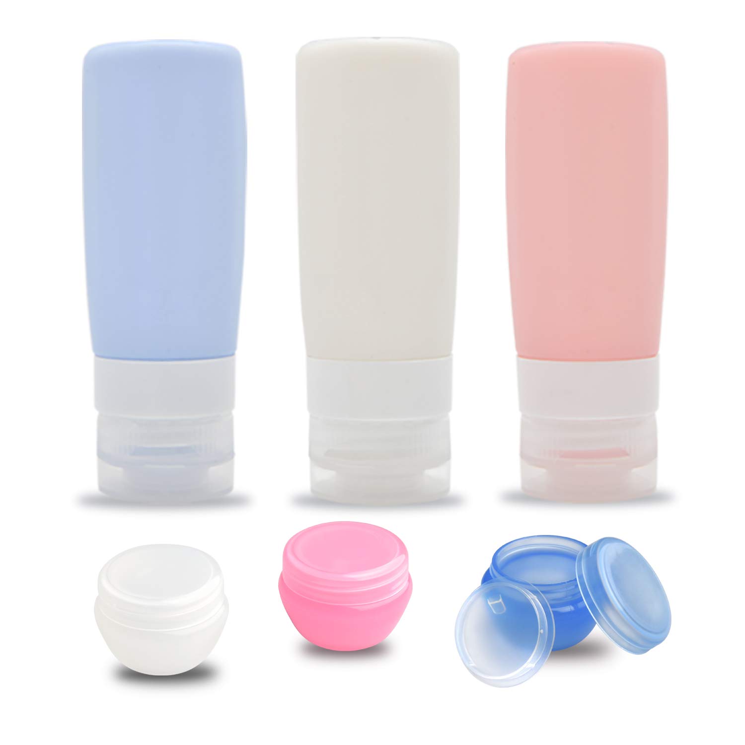 Travel Bottles,Leakproof Silicone Travel Containers,3oz TSA Approved Refillable Travel Size Toiletries Bottles for Shampoo Lotion Soap (Color B)