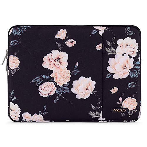 MOSISO Laptop Sleeve Compatible with MacBook Air/Pro Retina, 13-13.3 inch Notebook Computer, Compatible with MacBook Pro 14 inch 2021 2022 M1 Pro/Max A2442, Polyester Vertical Camellia Bag with Pocket