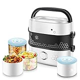 JLFTF Electric Lunch Box Small Lunch Box Rice Cooker Cooking Appliance Thermal Lunch Box Hot Dish Cooking Rice Hot Rice Cooker Suitable for Home Kitchen