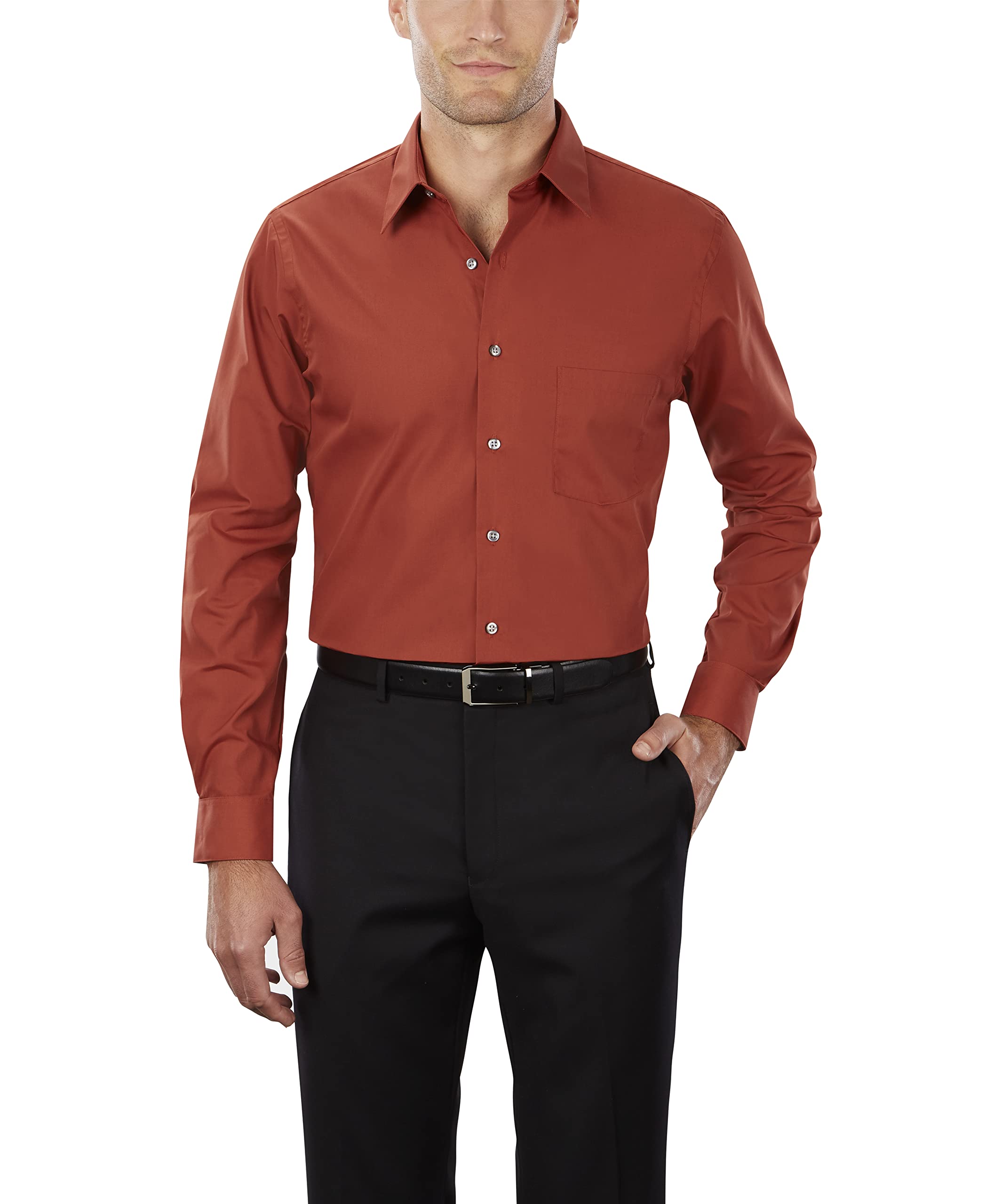 Van Heusen Men's Dress Shirt Regular Fit Poplin Solid
