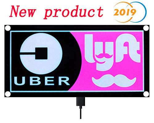 WYEWYE Rideshare Sign, LED Logo Light Sticker Glow Decal Accessories Removable, Rideshare Glowing Sign for Car Taxi, Rideshare Sign 3.5 M USB Interface Power Cord