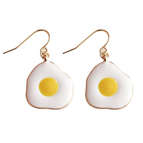 Potelin Premium Quality Cute Sweet Cartoon Enamel Glaze Food Omelette Purse Egg Necklace Earrings Ring Women Funny Chicken Jewelry Accessories Earring
