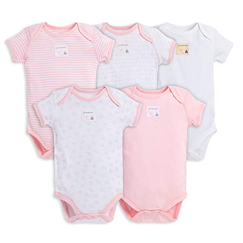 Book Cover Burt's Bees Baby Unisex Baby Bodysuits, 5-Pack Short & Long Sleeve One-Pieces, 100% Organic Cotton