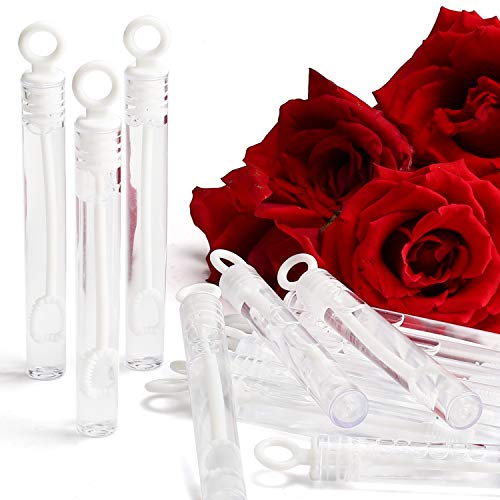 112 Pack Mini Wedding Bubble Wand (White Circle Style), Ideal Party Favors For Anniversaries, Celebration Supplies, Valentine's Day, Pool Parties, Family Reunion, and Great Gift for Couple Boy Girl