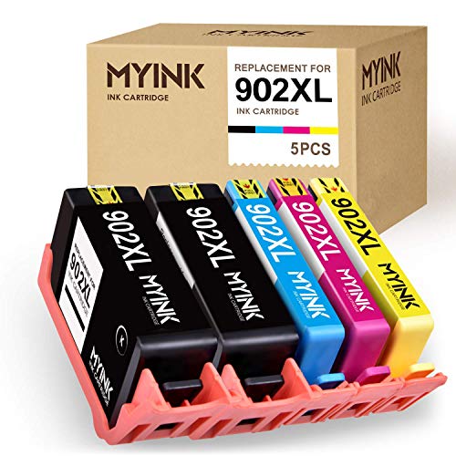 MYINK Remanufactured Ink Cartridge Replacement for HP 902 XL 902XL (2 Black 1 Cyan, 1 Magenta 1 Yellow, 5 Pack)