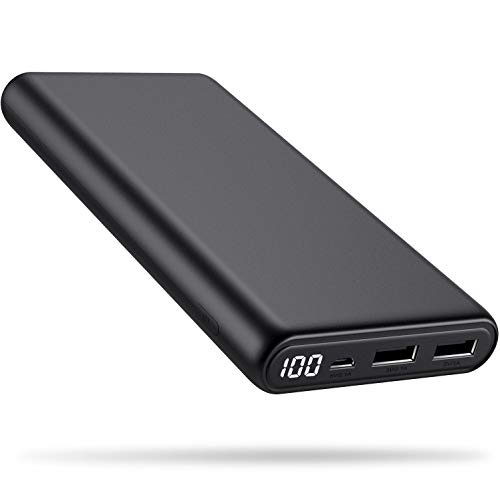 Portable Charger 24800mAh High Capacity Power Bank Enhanced External Battery Packs Charger Dual Output with LCD Digital Display Charging Portable Phone Charger for Smartphone, Android,Tablet and More