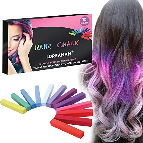 Hair Chalk,Hair Chalk Pens,Temporary Hair Chalk，Kids Hair Dyeing Party,Birthday Gifts For Girls，Halloween Christmas Birthday Party，12 Color