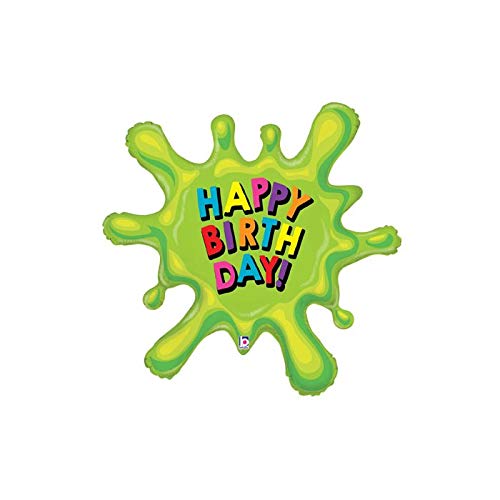 Happy Birthday 39'' Slime Paint Splat Mylar Balloon Birthday Party Decorations Supplies