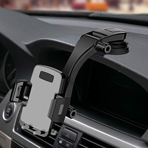 Miracase Car Phone Mount,Dash&Windowshield Car Phone Holder,Washable Strong Sticky Pad with One Button Car Mount Compatible iPhone Xs/XS MAX/XR/X/8/8Plus/7/7Plus/6/6Plus,Galaxy S7/S8/S9/S10 and More