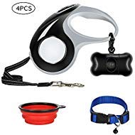 Retractable Dog Leashes for Small/Middle Breed, 360° Tangle-Free Dog Leash with Ergonomic Handle,16 ft Long Retractable Dog Leash Cord, One Button Control Pet Leash with 3 Bonus up to 110lbs(Black)