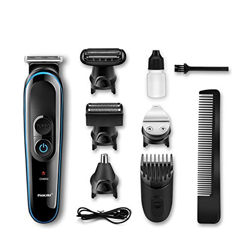 Beard Trimmer, MOICO Cordless Haircutting Kit - USB Rechargeable and Accelerated Trimming,Beard Trimmer ＆ Hair Clippers, Precision Trimmer Nose Hair Trimmer Accessories 5 in 1