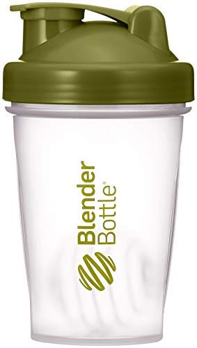 BlenderBottle Classic Loop Top Shaker Bottle, 20-Ounce (Clear| Green lid)